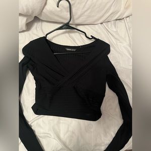 black ribbed long sleeve